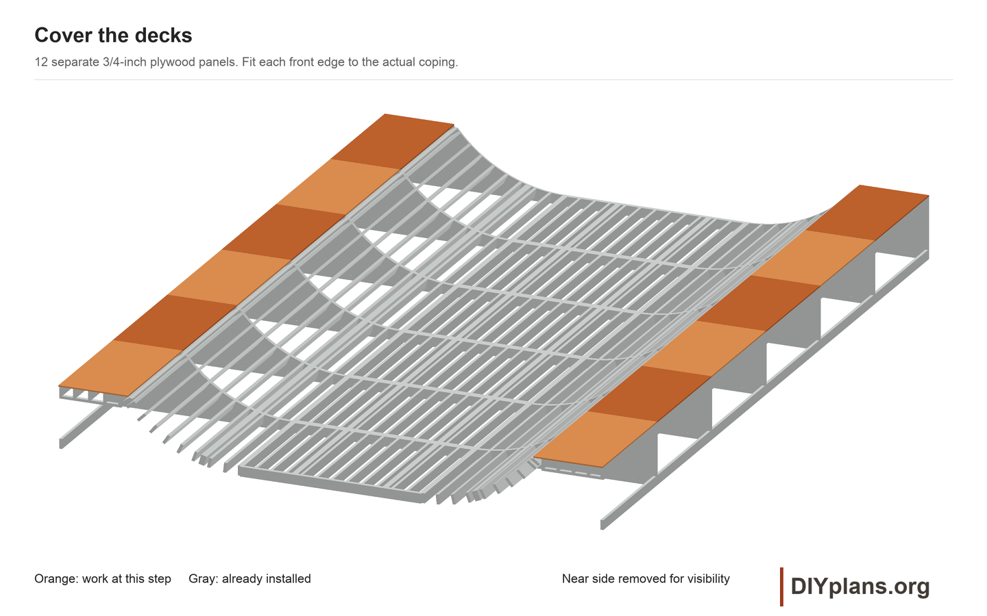 Deck plywood for the 24ft mini ramp