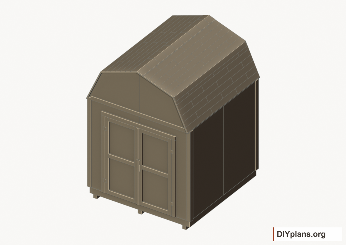 Completed 8 × 8 gambrel shed