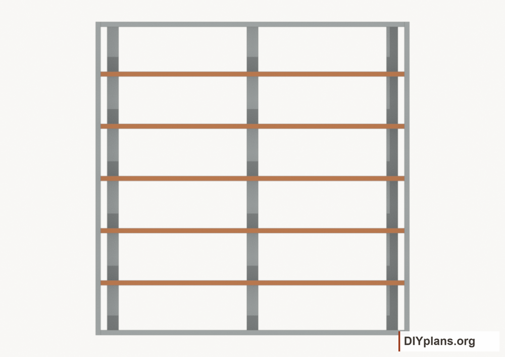 Install the floor joists. Current components orange; earlier work gray.