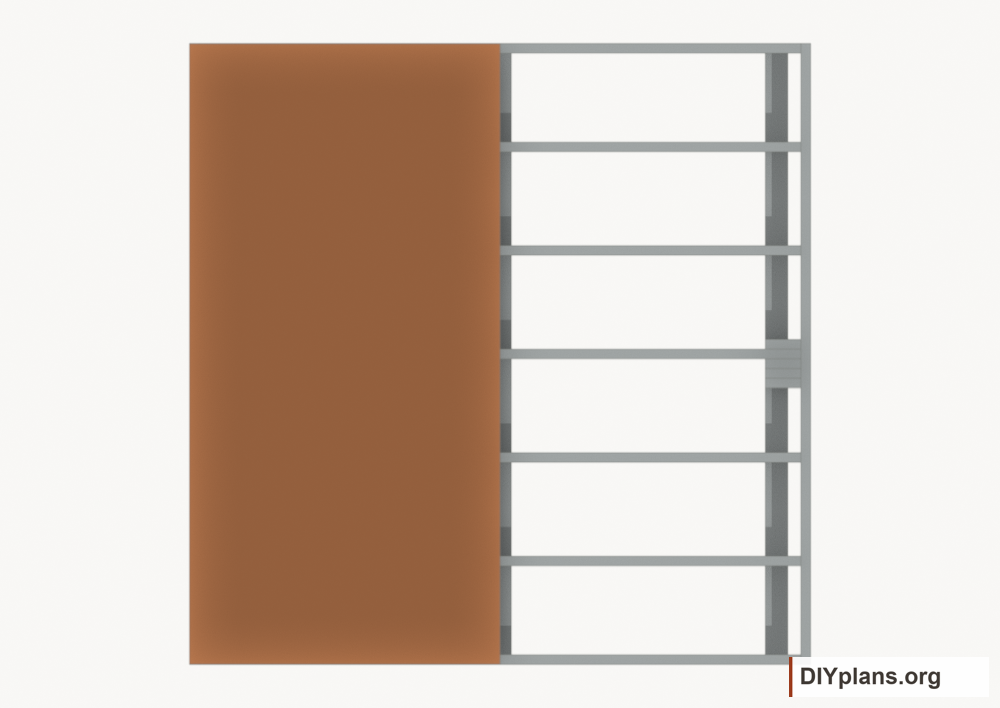 Lay floor strip 1. Current components orange; earlier work gray.