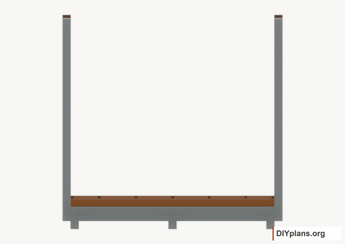 Assemble and raise the rear wall. Current components orange; earlier work gray. Movement.