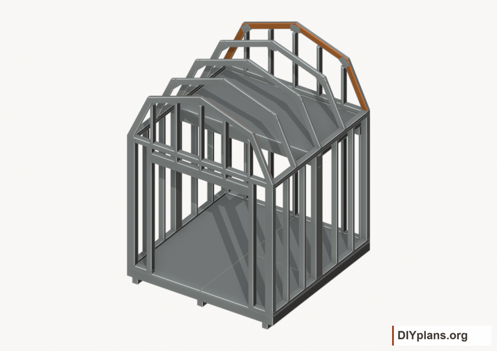 Fit the relieved end-frame spacers. Current components orange; earlier work gray.