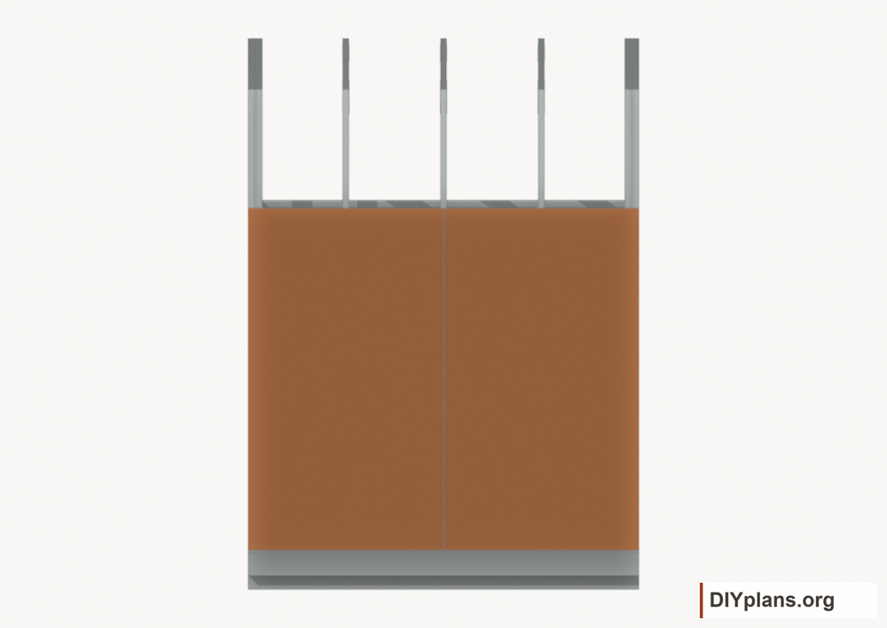 Fasten the right wall siding. Current components orange; earlier work gray.