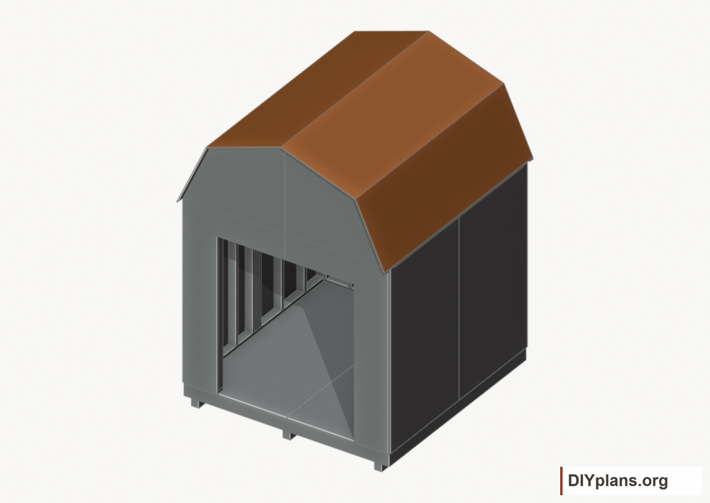 Lay the roof underlayment. Current components orange; earlier work gray.