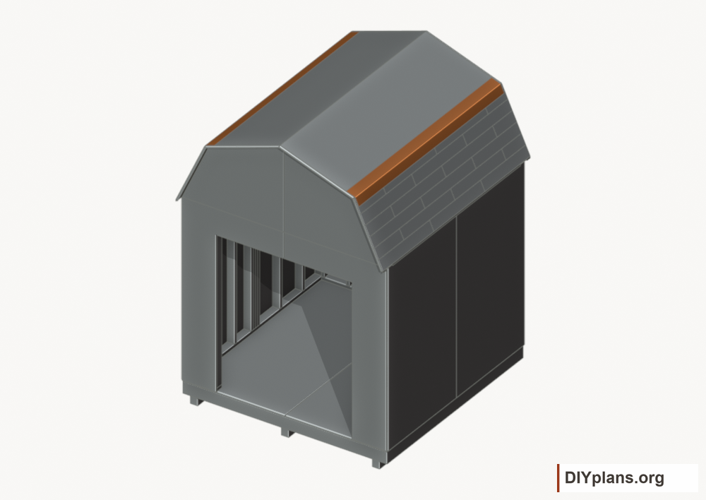 Flash the gambrel knees. Current components orange; earlier work gray.