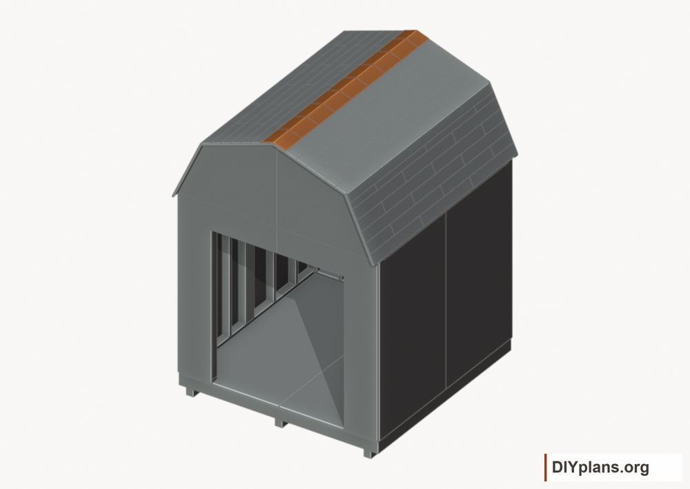 Finish the ridge. Current components orange; earlier work gray.