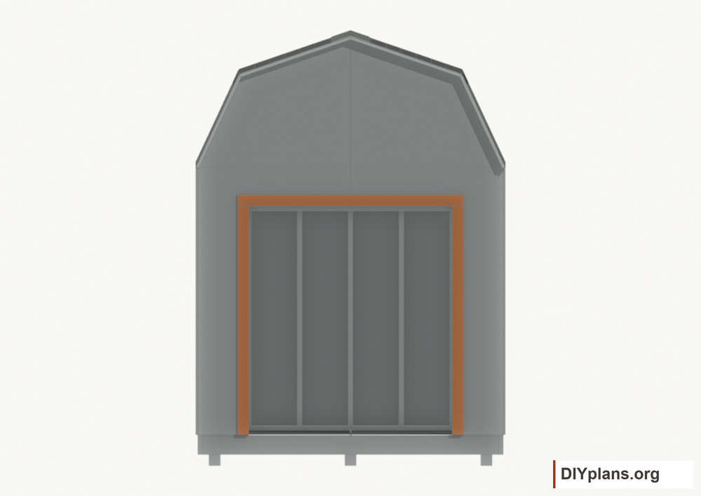Fit the door jambs and head. Current components orange; earlier work gray.