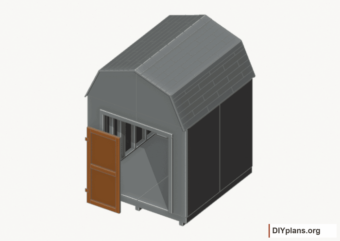 Build and hang the left door. Current components orange; earlier work gray. Movement.