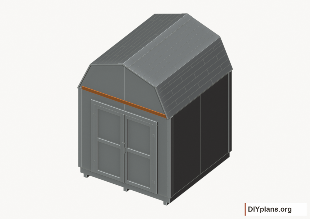 Cover the wall-to-gable seams. Current components orange; earlier work gray.