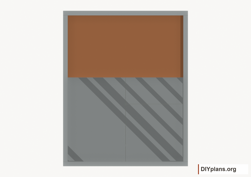 Fasten the loft deck. Current components orange; earlier work gray.