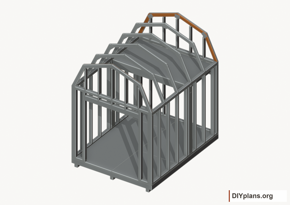 Fit the relieved end-frame spacers. Current components orange; earlier work gray.