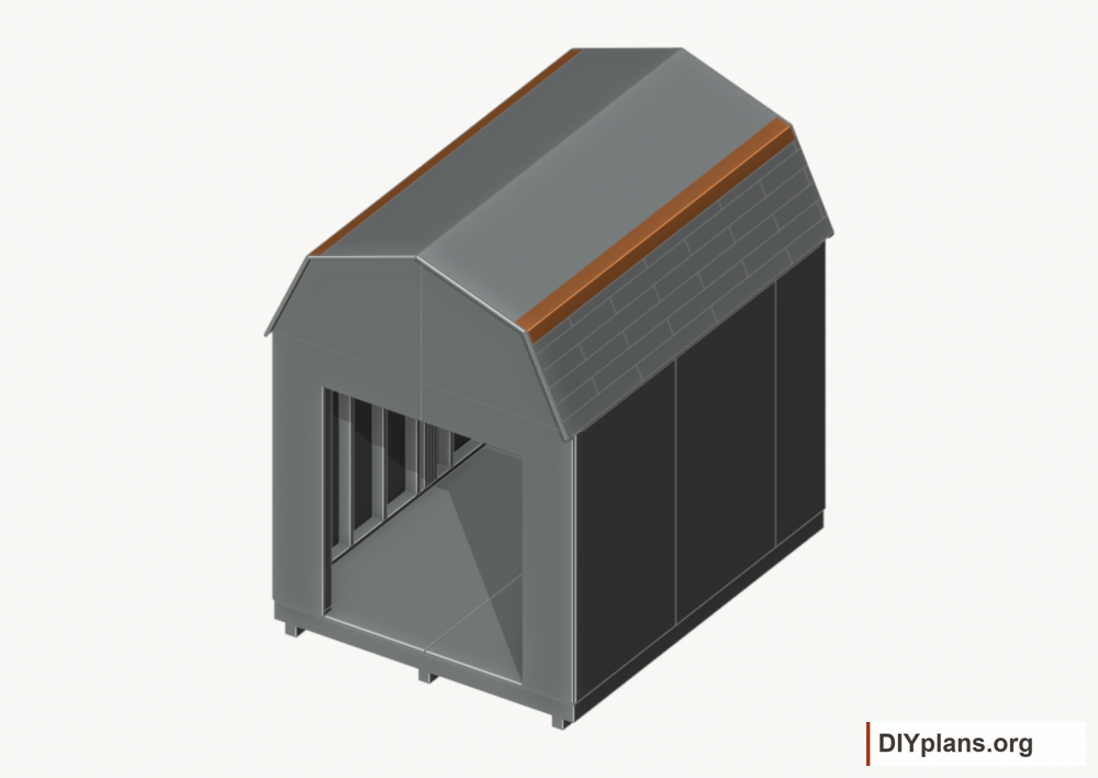 Flash the gambrel knees. Current components orange; earlier work gray.