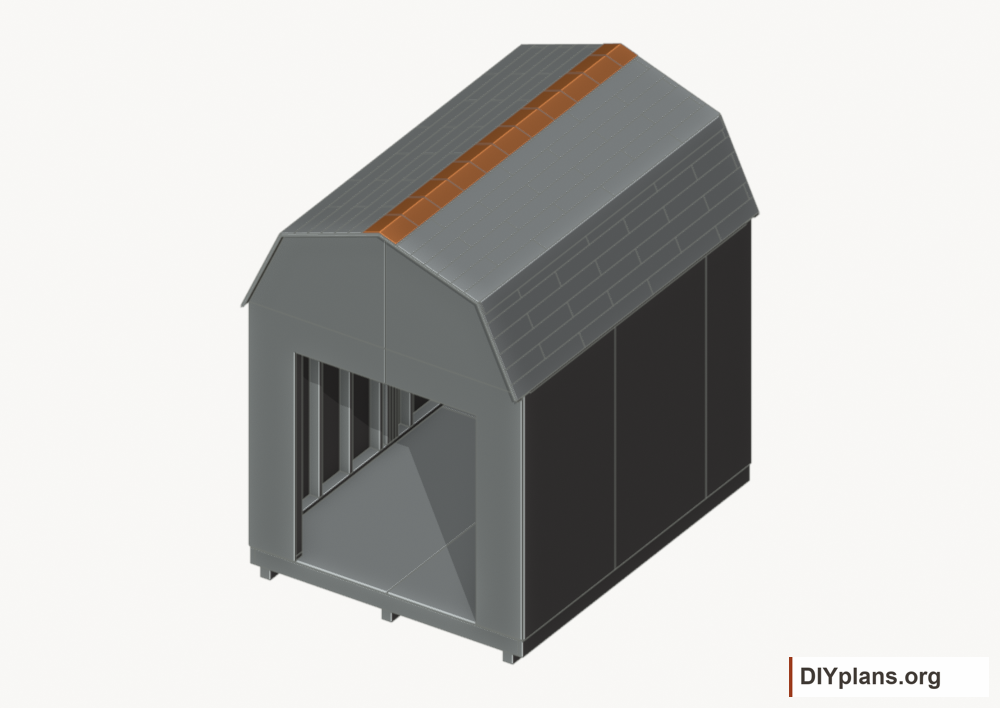 Finish the ridge. Current components orange; earlier work gray.