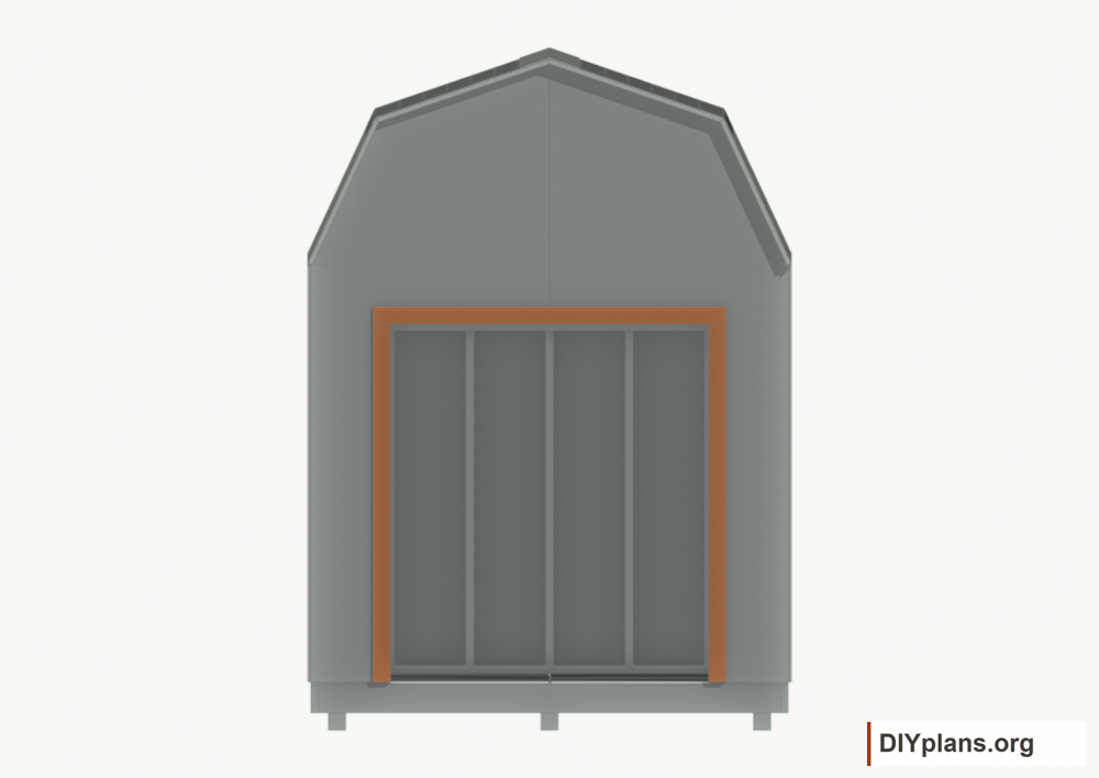 Fit the door jambs and head. Current components orange; earlier work gray.