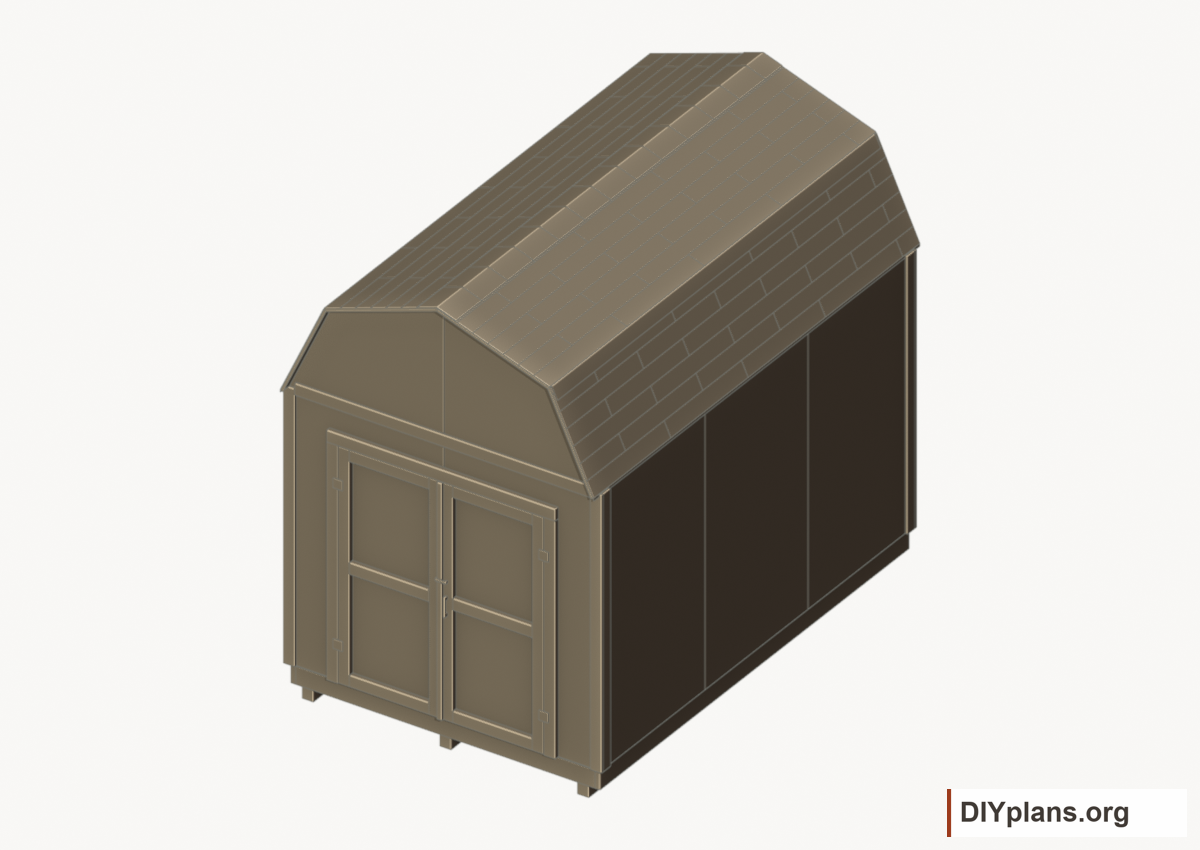 Completed 8 × 12 gambrel shed