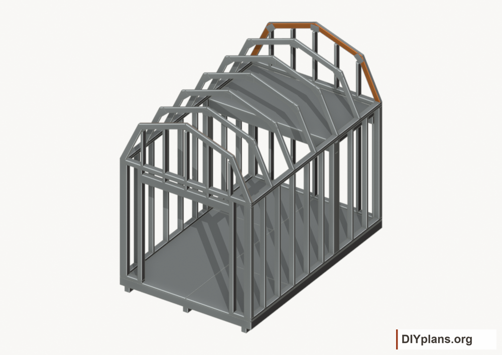Fit the relieved end-frame spacers. Current components orange; earlier work gray.
