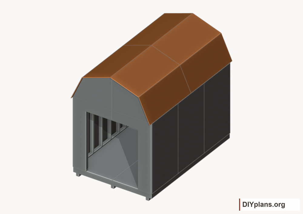 Fasten the roof sheathing. Current components orange; earlier work gray.