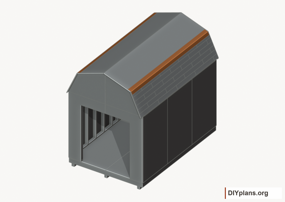 Flash the gambrel knees. Current components orange; earlier work gray.