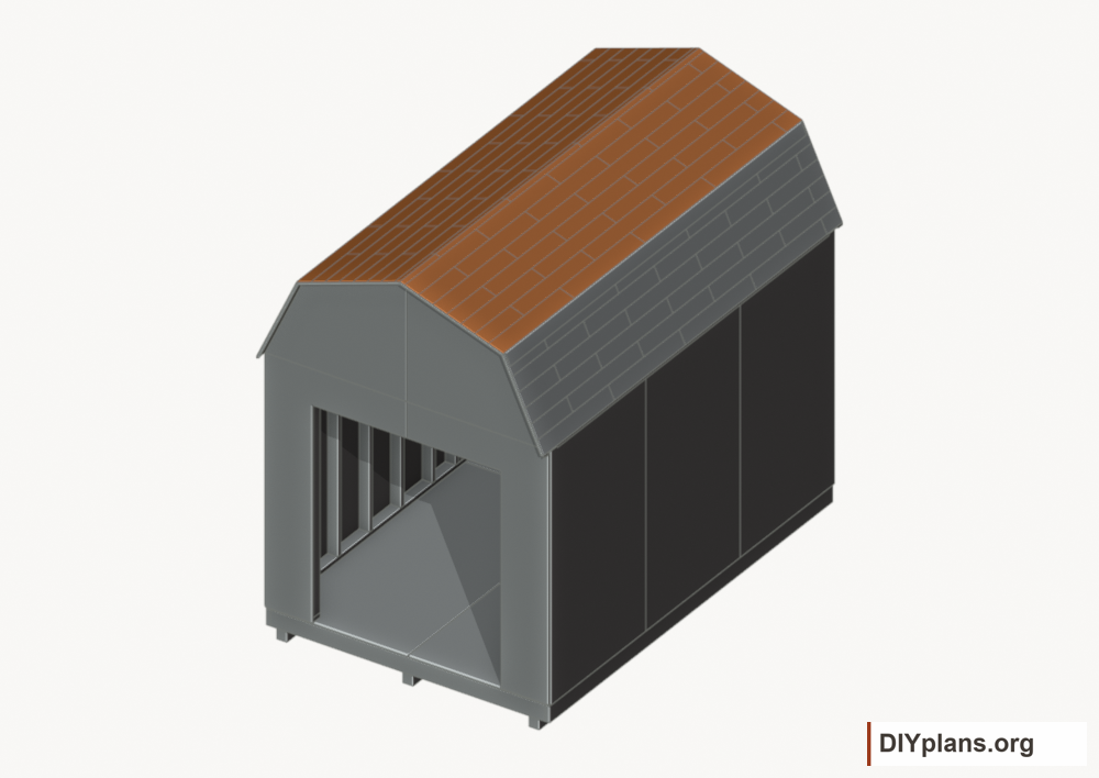 Shingle the upper roof facets. Current components orange; earlier work gray.