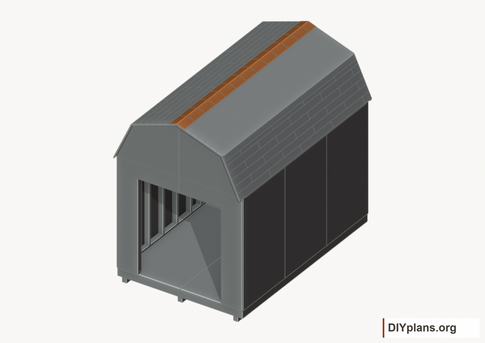 Finish the ridge. Current components orange; earlier work gray.