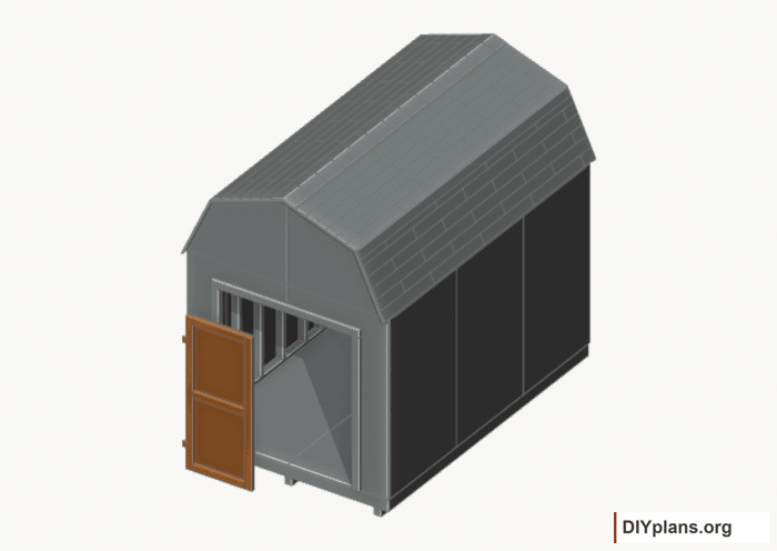 Build and hang the left door. Current components orange; earlier work gray. Movement.