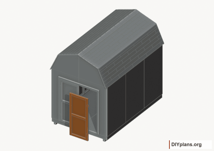 Build and hang the right door. Current components orange; earlier work gray. Movement.