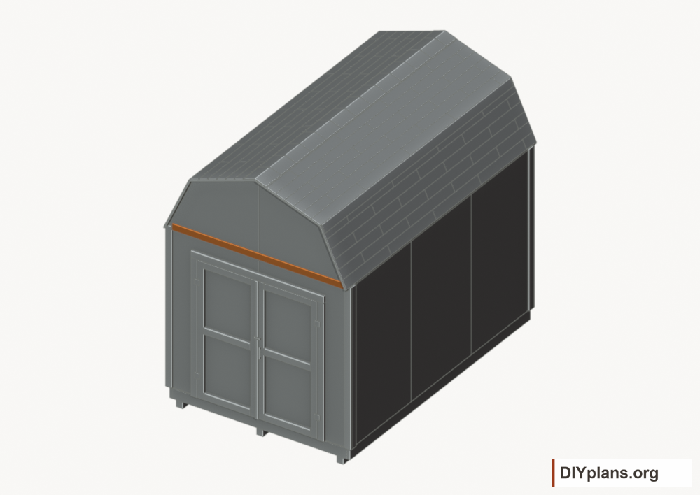 Cover the wall-to-gable seams. Current components orange; earlier work gray.