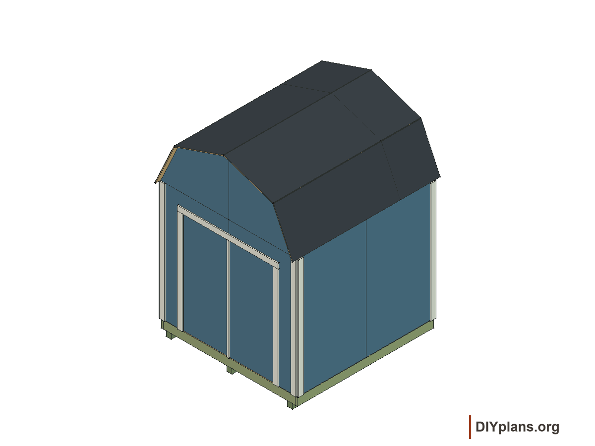 8 by 8 foot gambrel shed, completed shed