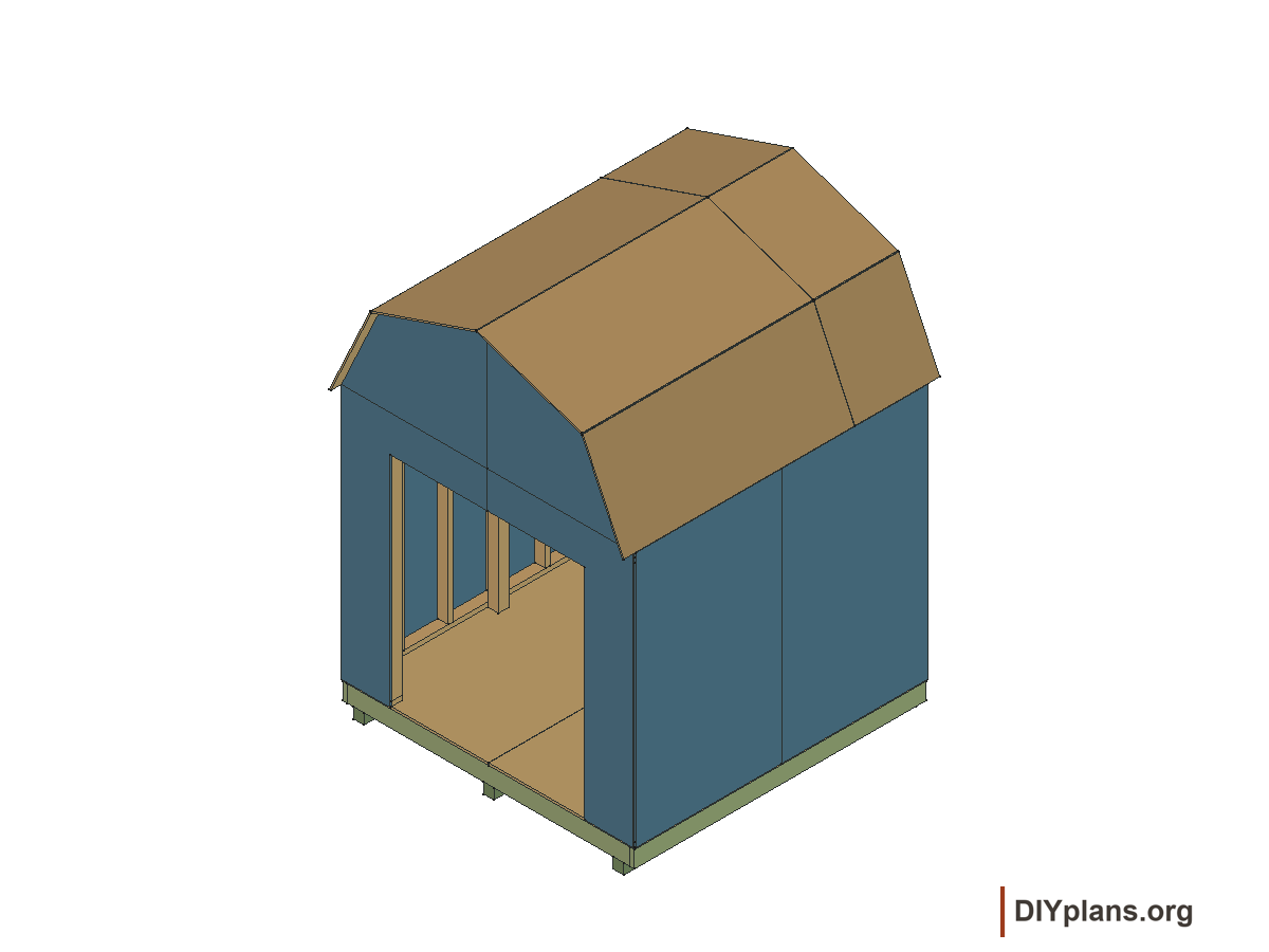 8 by 8 foot gambrel shed, roof panels