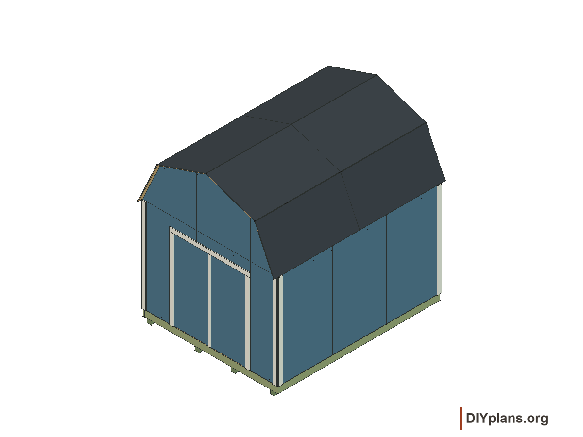 10 by 12 foot gambrel shed, completed shed