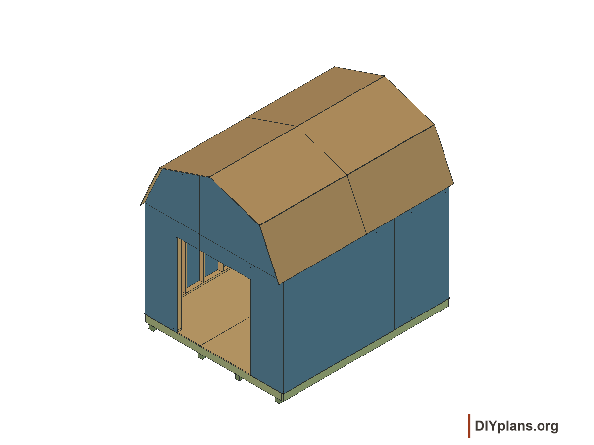 10 by 12 foot gambrel shed, roof panels