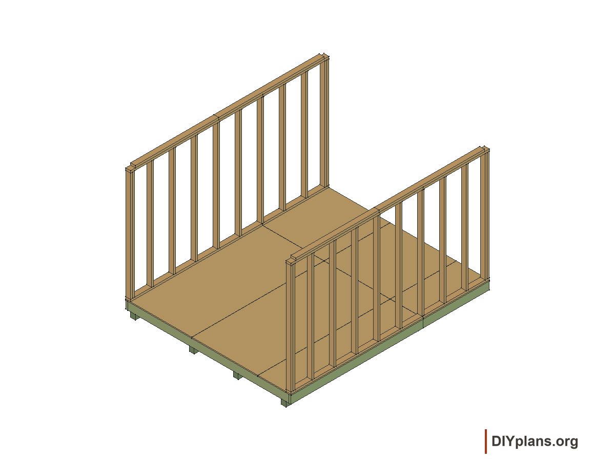 10 by 12 foot gambrel shed, side wall framing