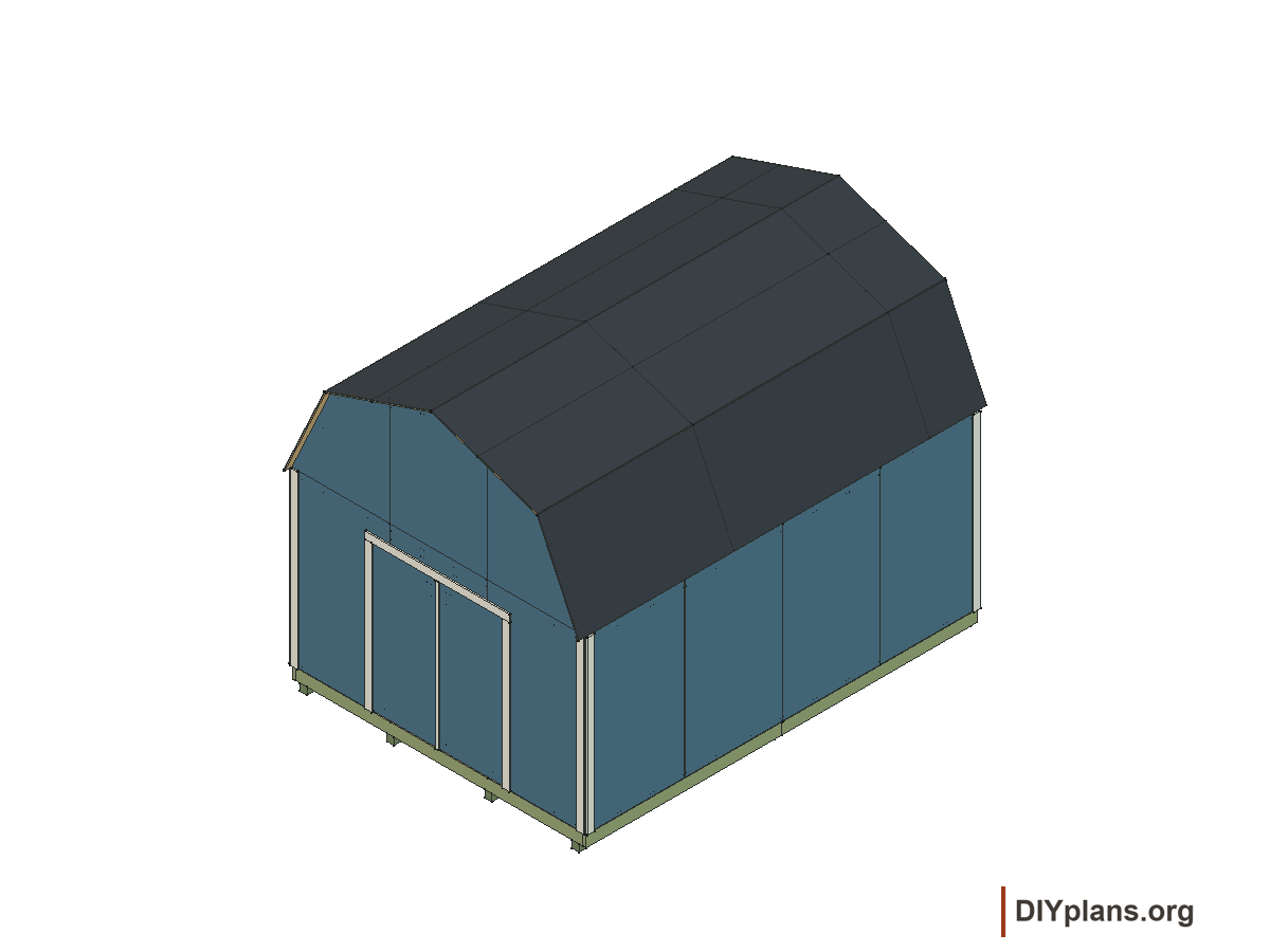 12 by 16 foot gambrel shed, completed shed