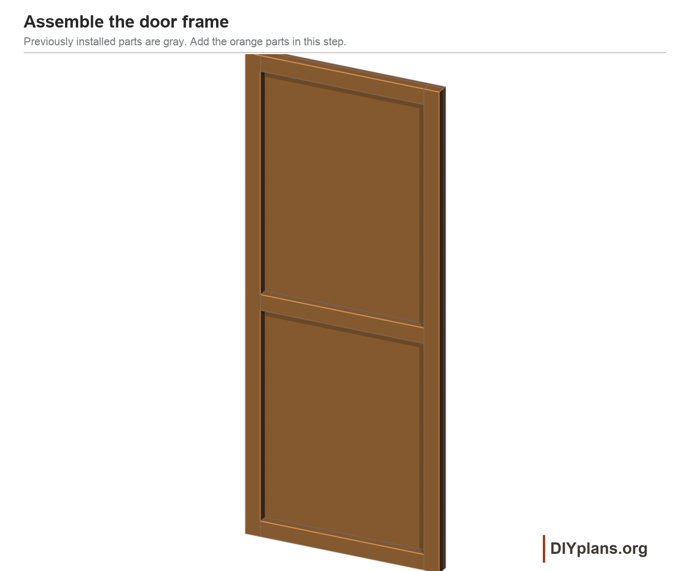 Inside face of the separate door leaf with three rails.