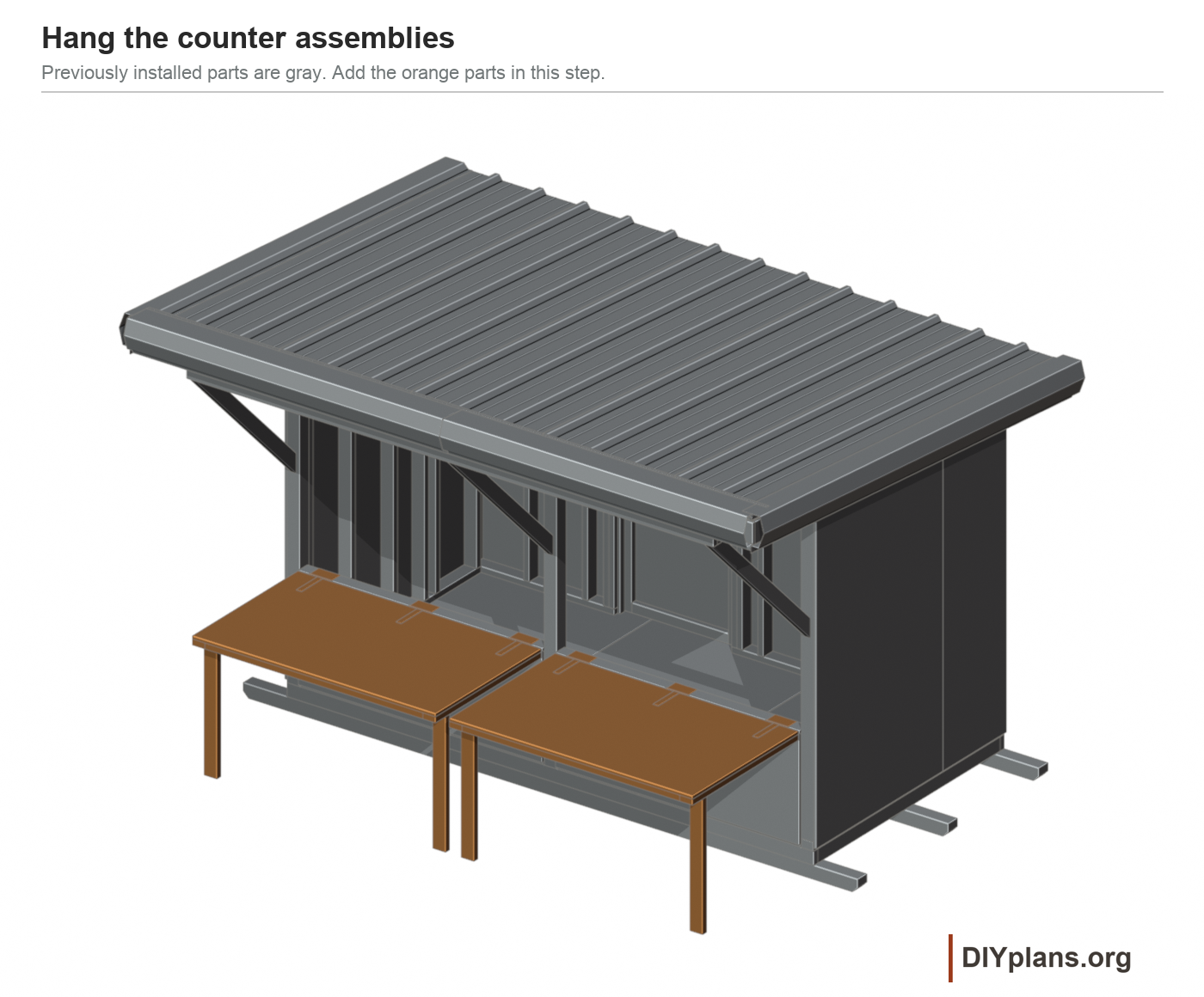 Counter assemblies on the stand, before fitting chains.