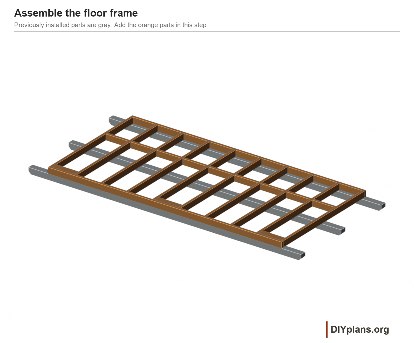 Floor bands, ten joists and the supported panel seam.