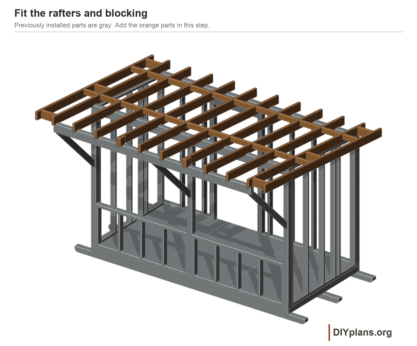 Roof rafters, fly rafters, lookouts and seam blocking.