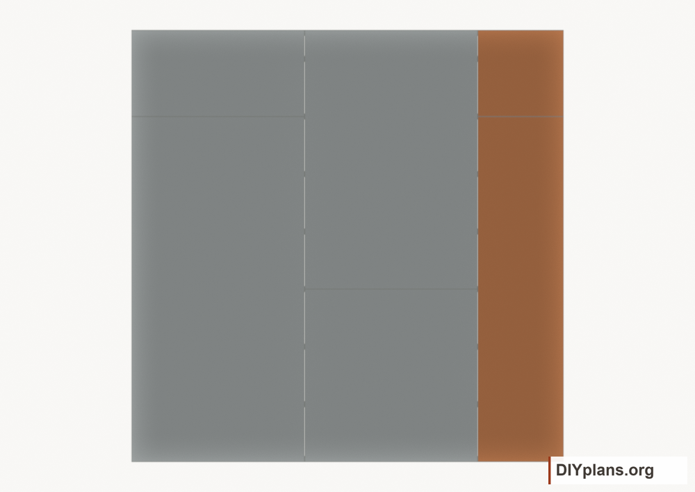 Lay floor strip 3. Current components orange; earlier work gray.
