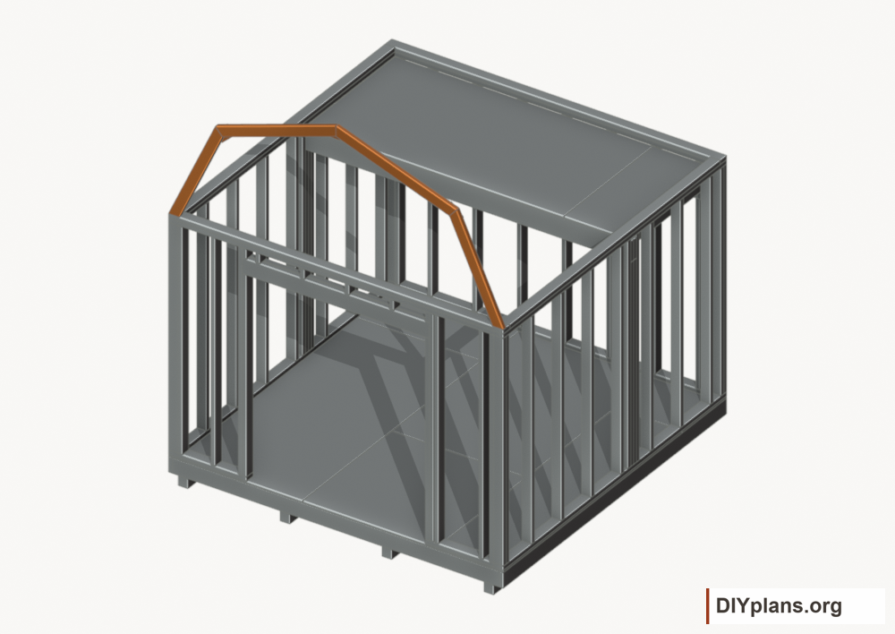Raise the front end roof frame. Current components orange; earlier work gray.
