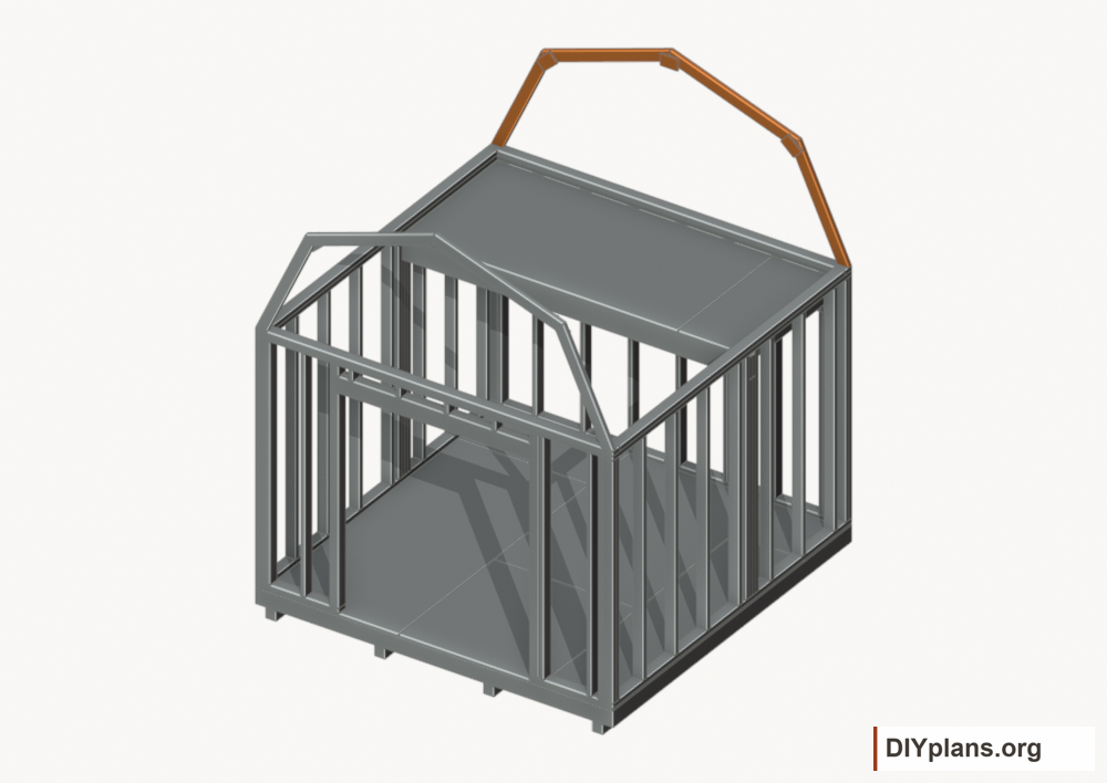 Raise the rear end roof frame. Current components orange; earlier work gray.