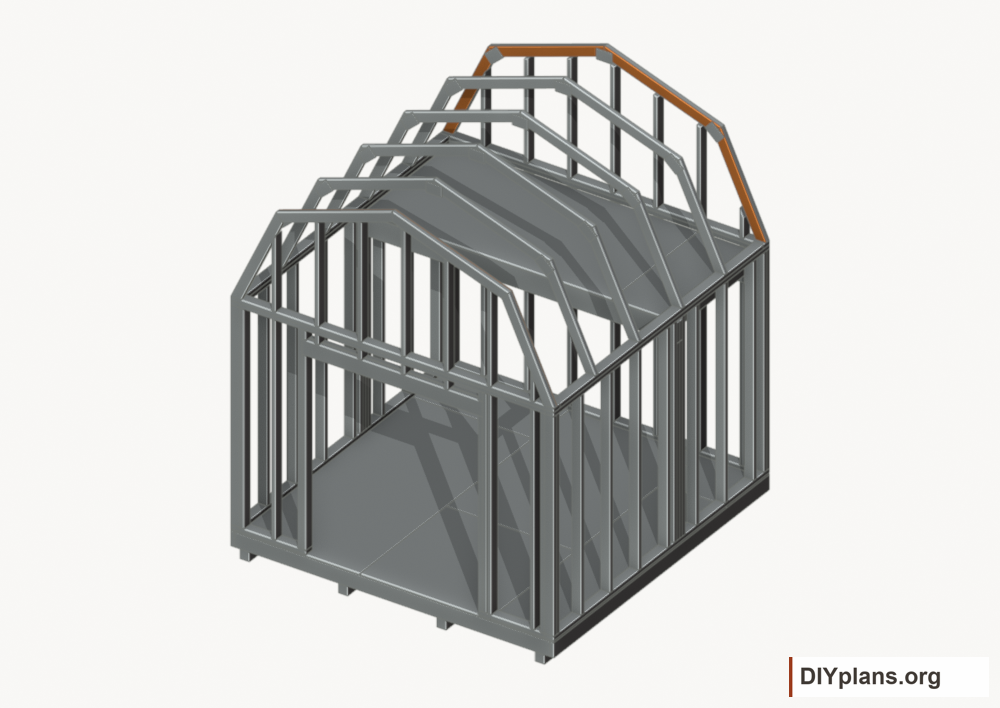 Fit the relieved end-frame spacers. Current components orange; earlier work gray.