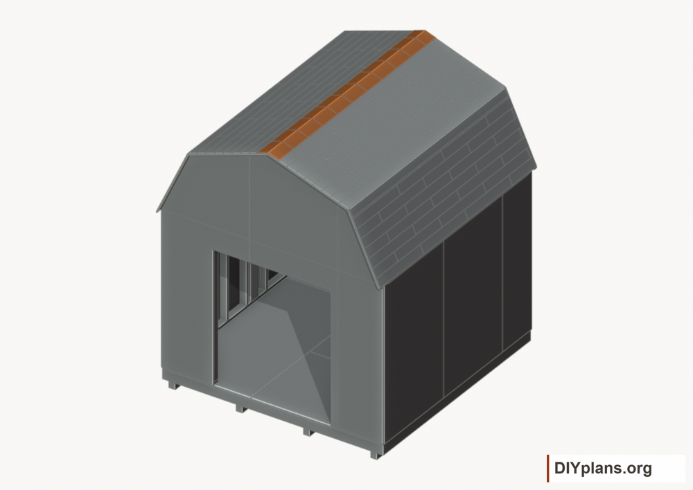 Finish the ridge. Current components orange; earlier work gray.