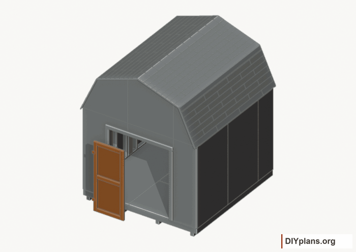 Build and hang the left door. Current components orange; earlier work gray. Movement.