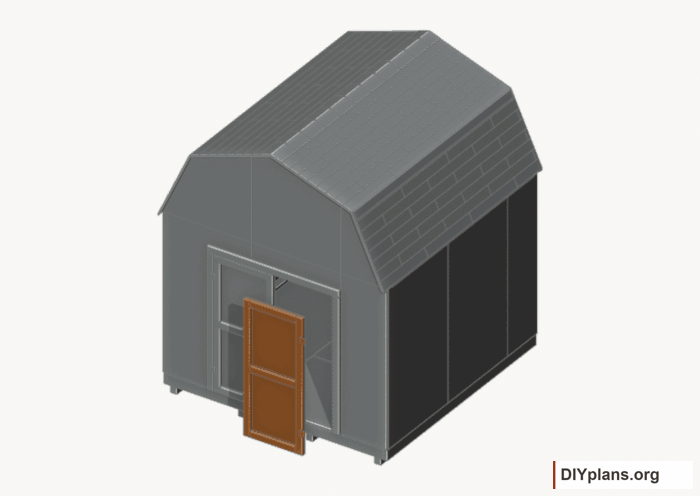 Build and hang the right door. Current components orange; earlier work gray. Movement.