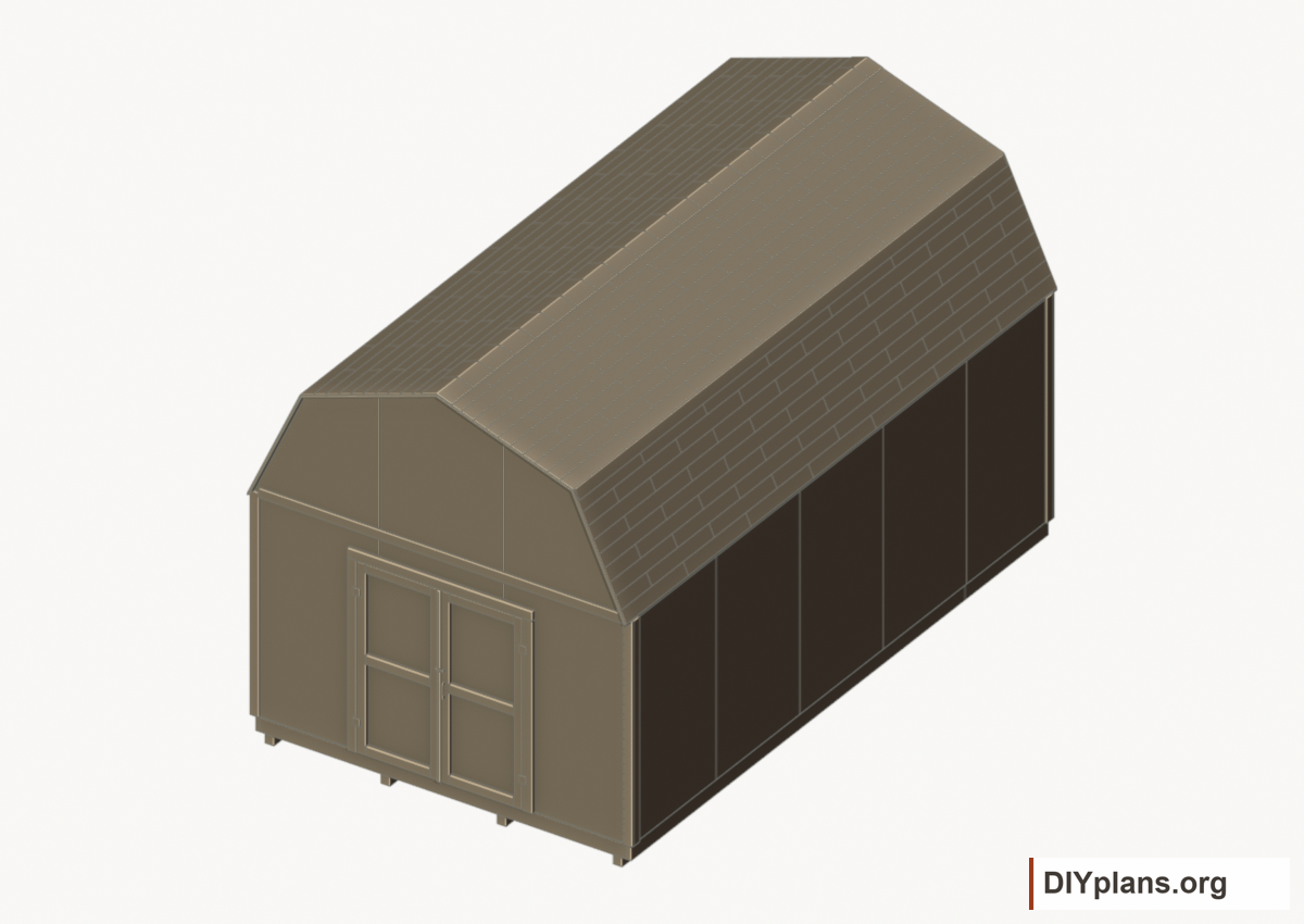 Completed 12 × 20 gambrel shed