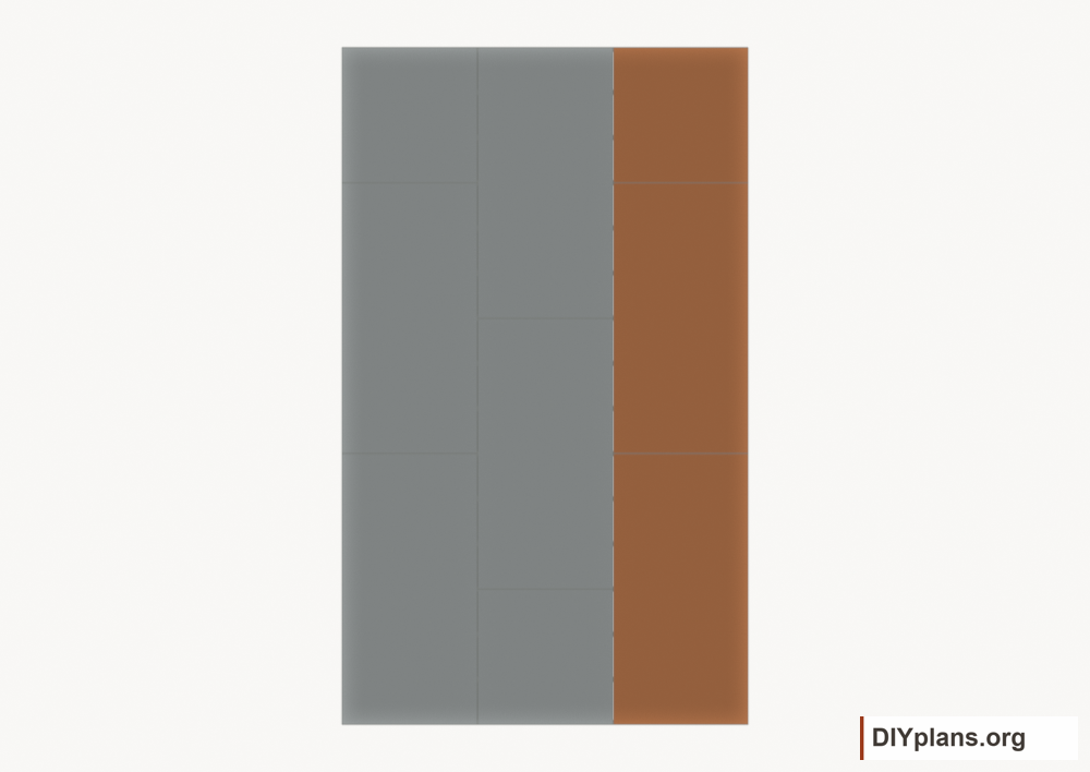 Lay floor strip 3. Current components orange; earlier work gray.