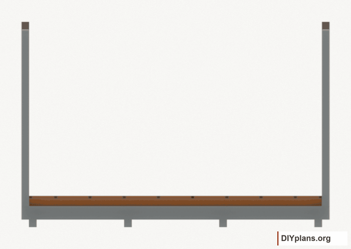 Assemble and raise the rear wall. Current components orange; earlier work gray. Movement.