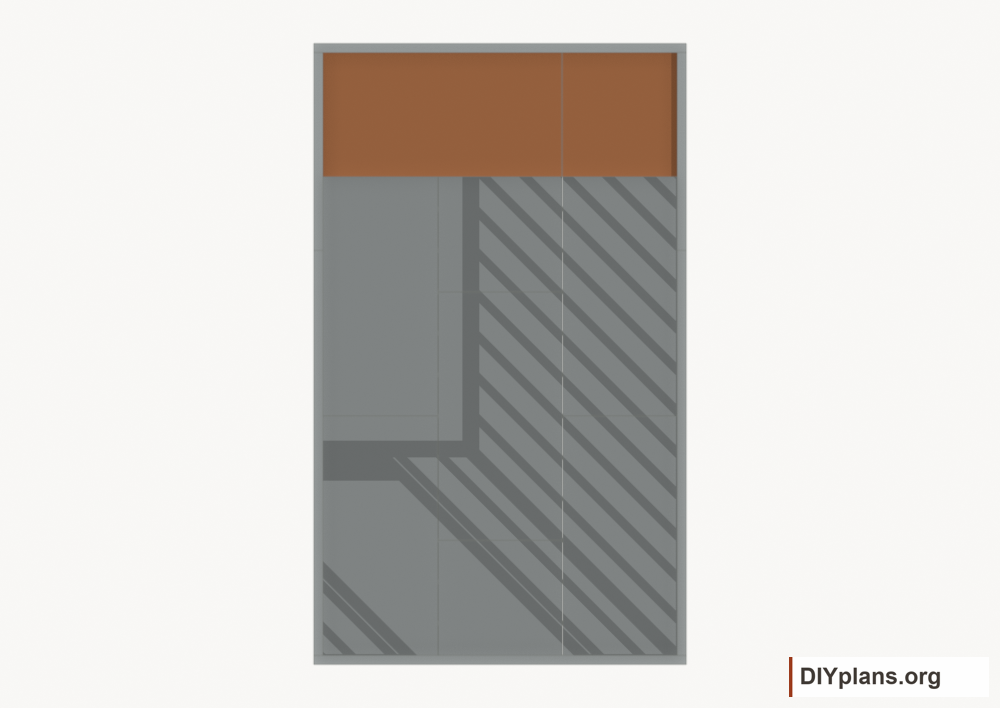 Fasten the loft deck. Current components orange; earlier work gray.