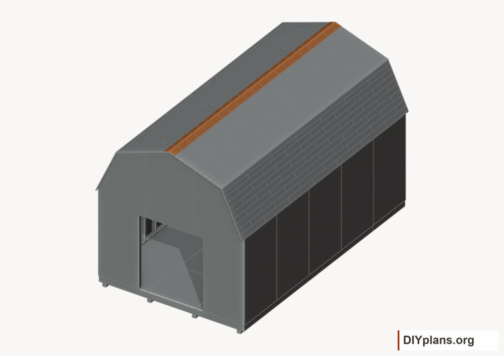 Finish the ridge. Current components orange; earlier work gray.