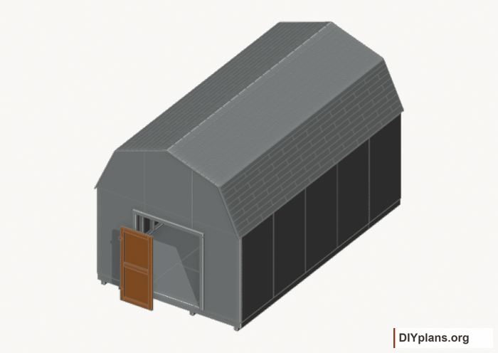 Build and hang the left door. Current components orange; earlier work gray. Movement.